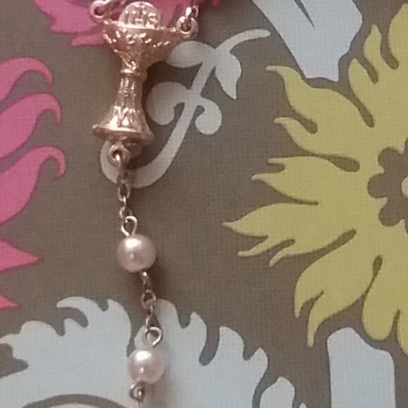 Vintage Rosary Beads IHS Chalice of Life - Religious Catholic Symbol - Picture 4 of 7